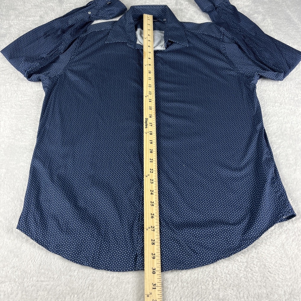 JACK MAVERICK Men's L Blue with White/Blue Patten Button Down Long Sleeve Casual - Picture 3 of 8